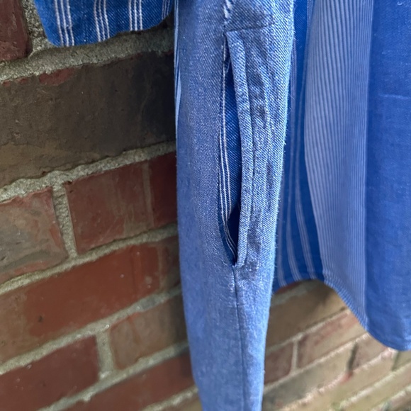 Nic +  Zoe Linen Tunic Striped Dress - 3X - Pockets! - Picture 5 of 12